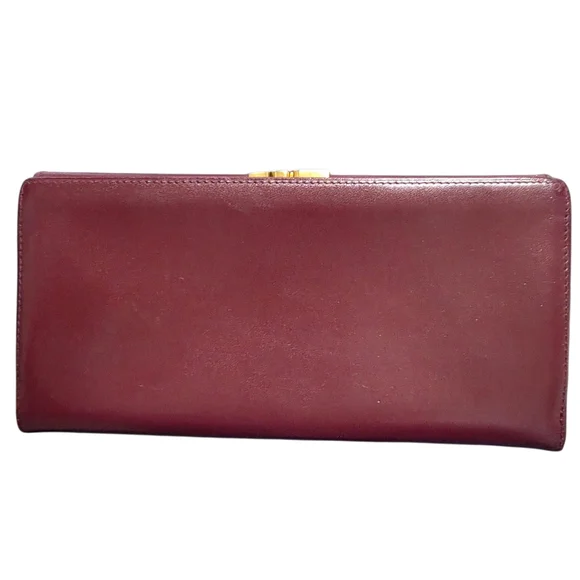 Cartier Vintage Kisslock Leather Wallet Must de Cartier Burgundy - Picture 2 of 14